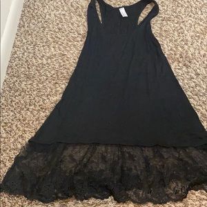 Black lace bottom tank